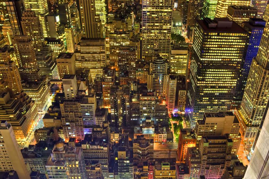 new york city at night black and white. New York City At Night