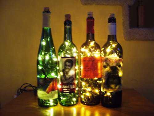 To make these cool wine bottle lights you will need empty wine bottles 