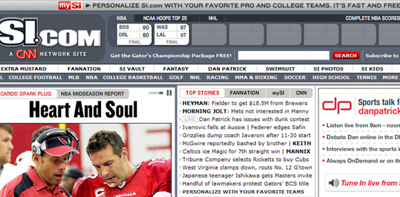 Sports Illustrated Squished Navigation