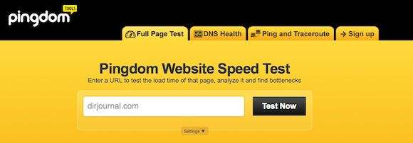 pingdom speed test screenshot