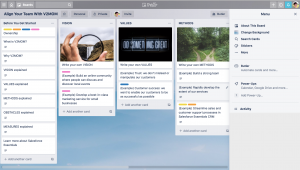 the main window of the project management tool Trello