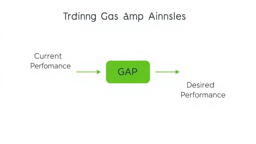 Training Gap Analysis diagram showing current performance, the gap, and desired performance