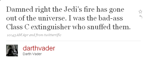 Fake Twitter profiles: Darth Vader