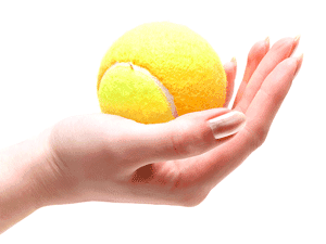 Squeeze a tennis ball in your hand to relieve office stress.