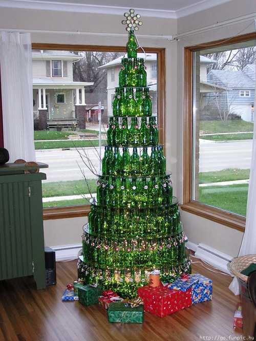 Glass Bottle Christmas Tree
