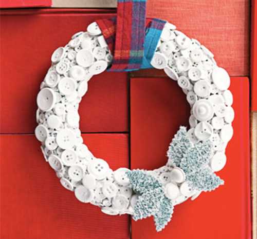 Christmas Wreath made of buttons