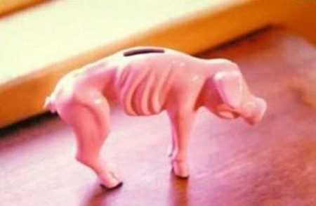 Financial crisis piggy bank