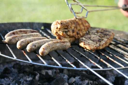 food on barbecue grill