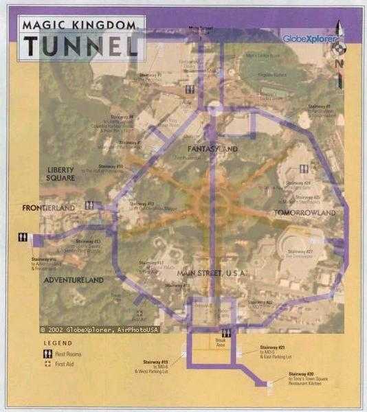 Magic Kingdom Tunnel Map