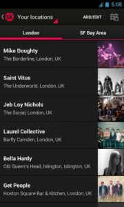 concerts Android app