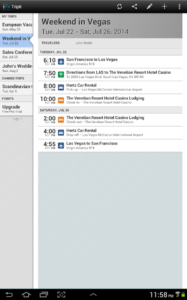 TripIt Android app