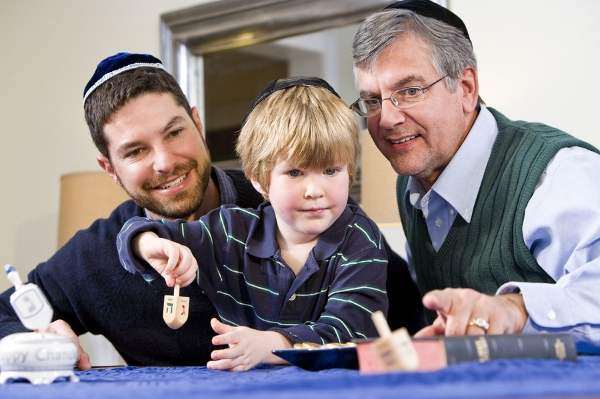 Father, Son and Grandfather wearing a Yamaka