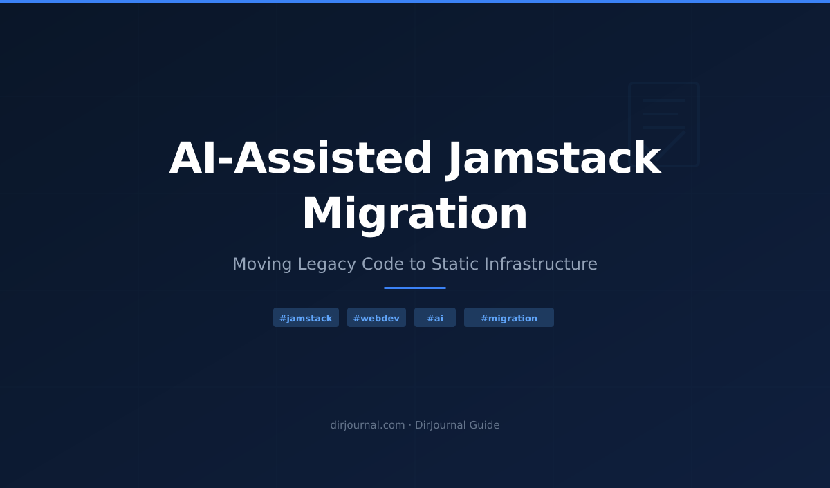 Migrating Legacy Code to Jamstack: The Role of AI Coding Assistants