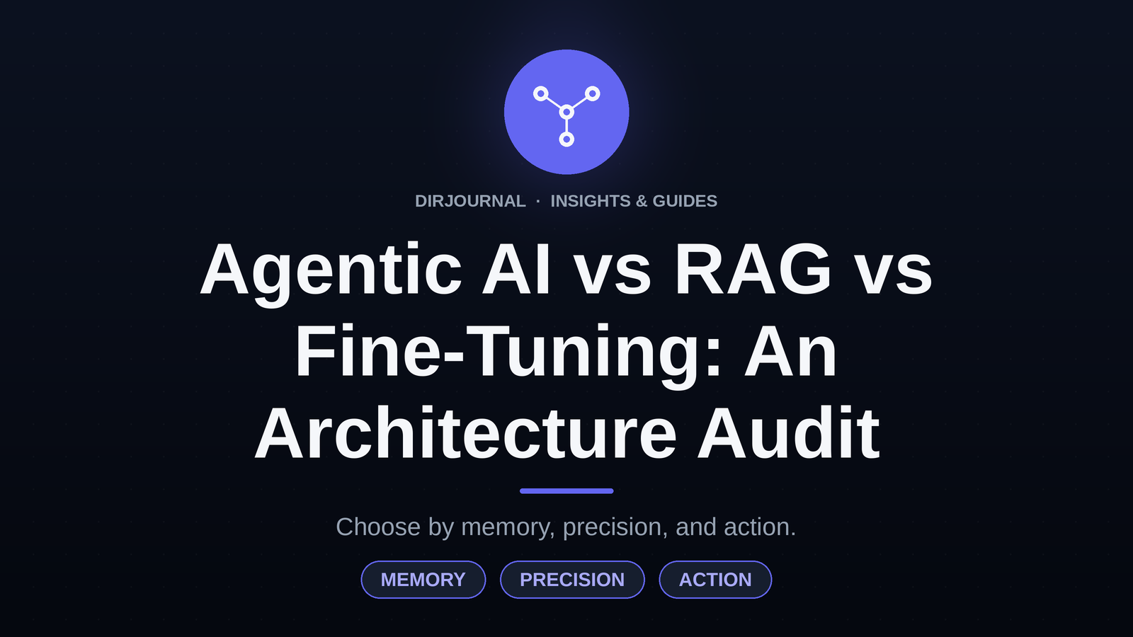The 2026 Architecture Audit: How to Choose Between Agentic AI, LLM Fine-Tuning, and RAG