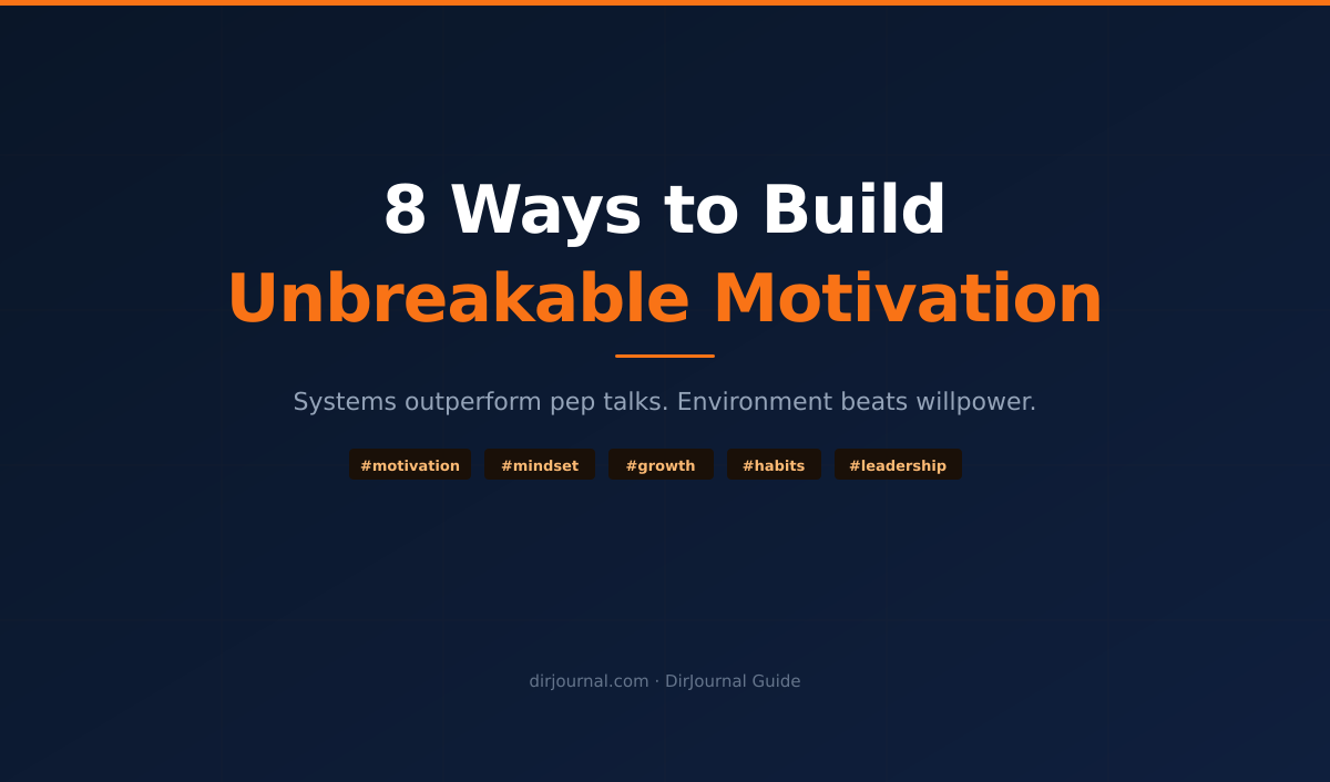Eight Ways To Build Unbreakable Motivation