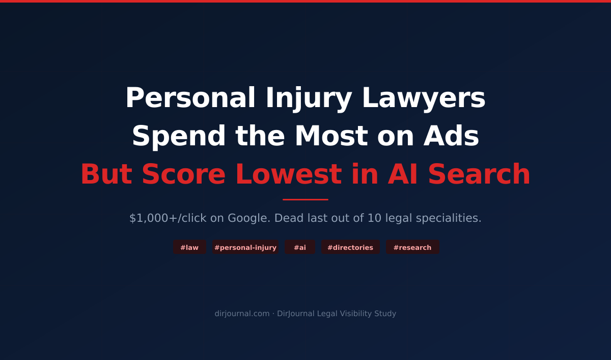 Personal Injury Lawyers Spend the Most on Ads But Score Lowest in AI Search