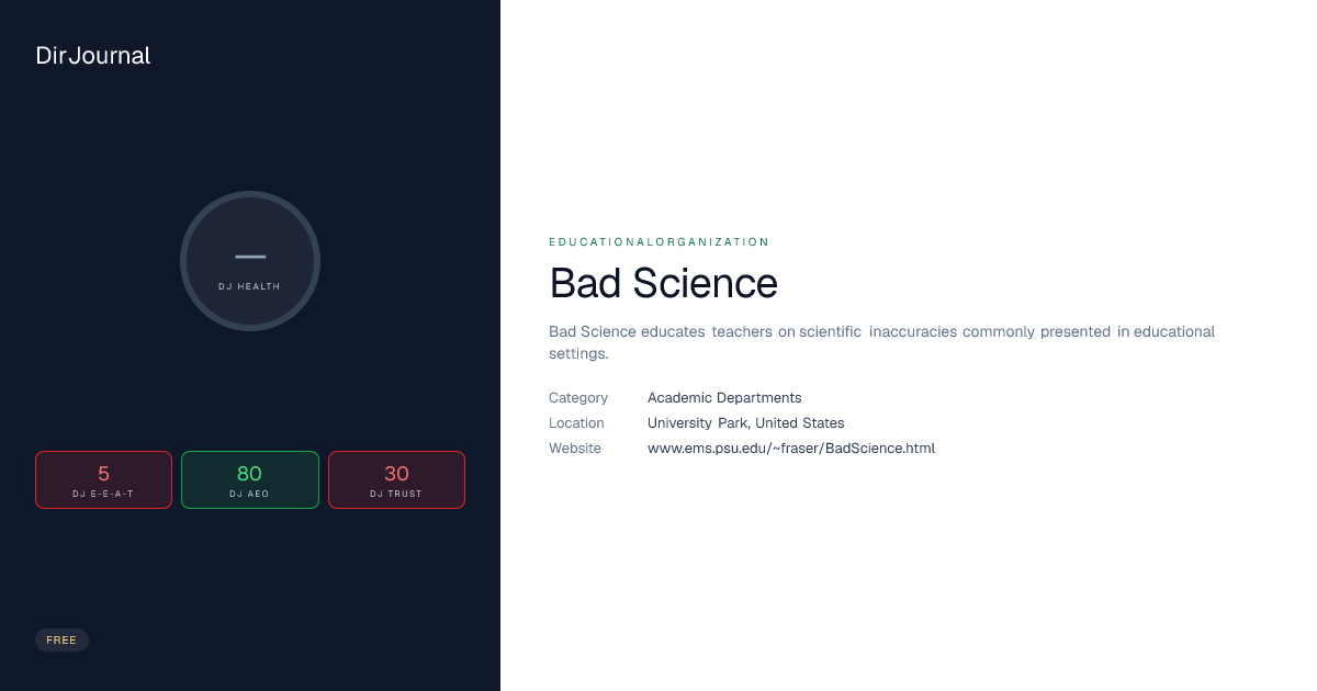 Bad Science - Academic Departments Entity in University Park, United ...