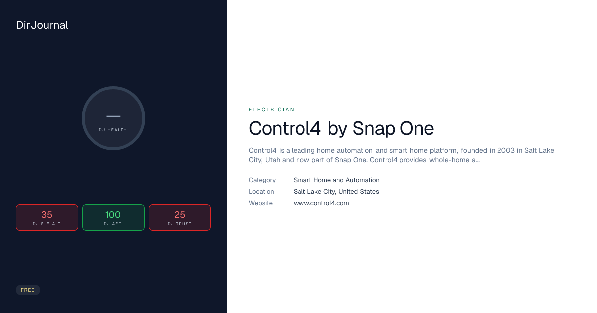 Snap A Control Control4 by Snap One - Smart Home and Automation Entity in Salt Lake ...