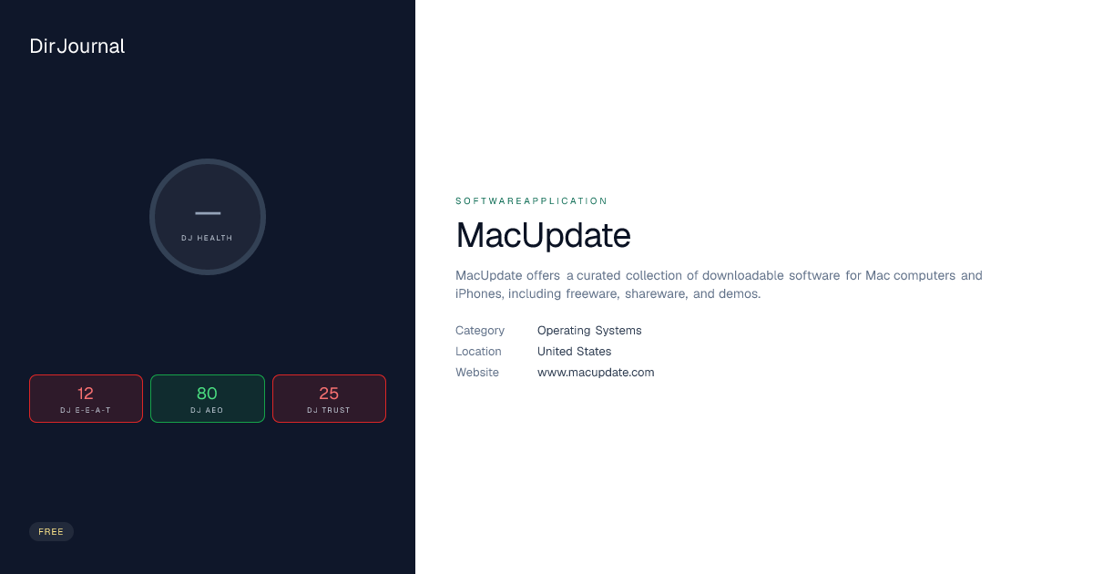 MacUpdate Profile: Operating Systems & Features | DirJournal