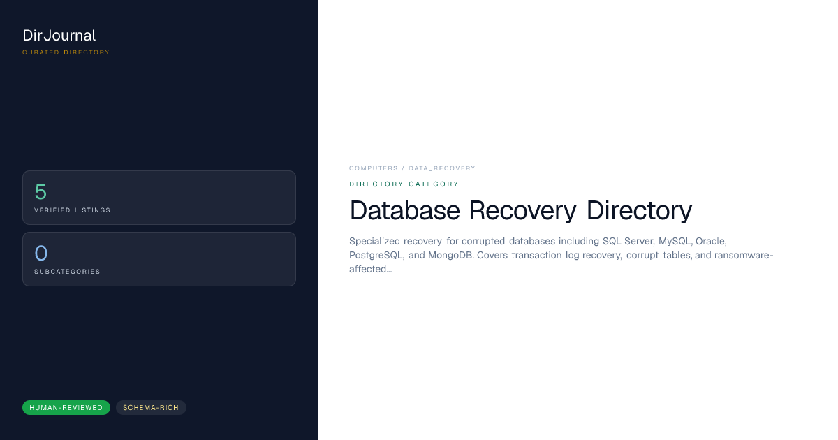 Recovery Database Login Best Database Recovery Providers: Human-Curated List | DirJournal