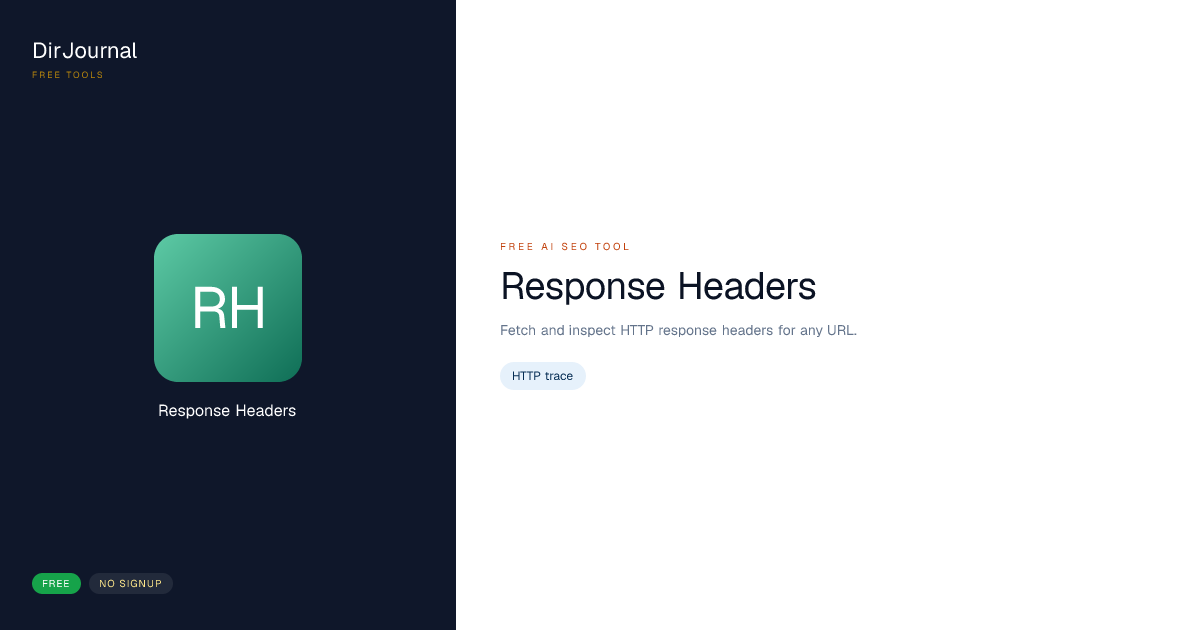 HTTP Response Headers | Free Webmaster Tools | DirJournal