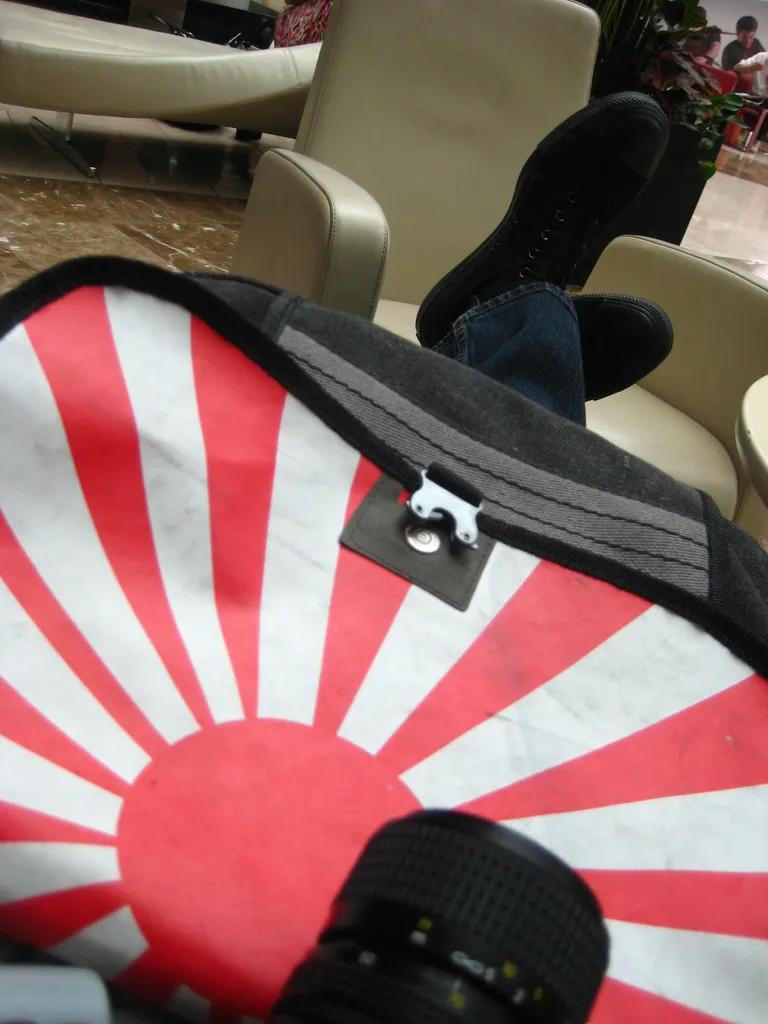 The Japanese Hinomaru flag flown vertically