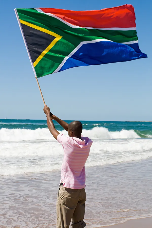 The post-apartheid flag of South Africa