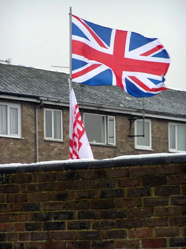The Union Jack on a flagpole