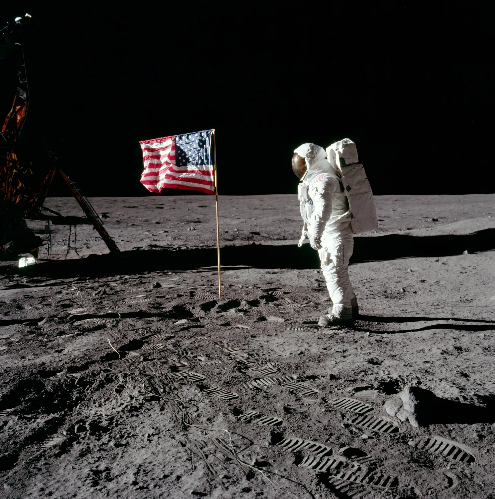 Detail of the US flag canton with fifty stars