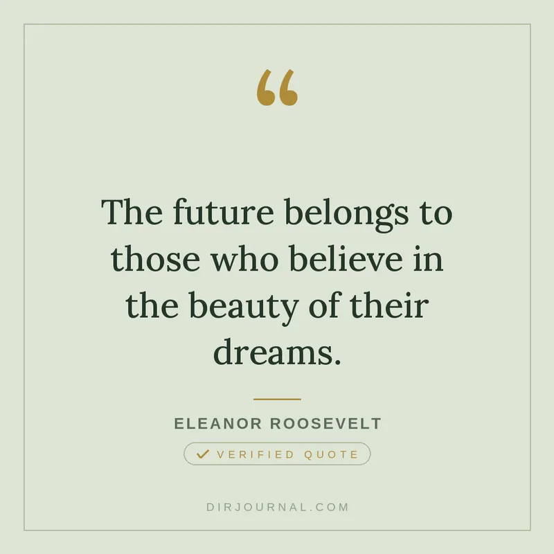 Eleanor Roosevelt quote: The future belongs to those who believe in the beauty of their dreams.